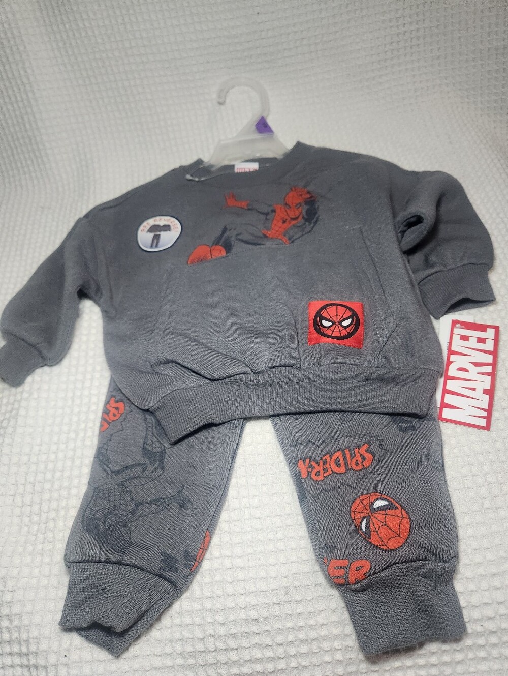 Marvel Gray & Red Spider-Man Toddler Pullover And Pants Set 12months Nwt